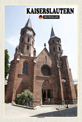Image de vianmo Panneau en bois 18x12 cm Kaiserslautern Stiftskirche