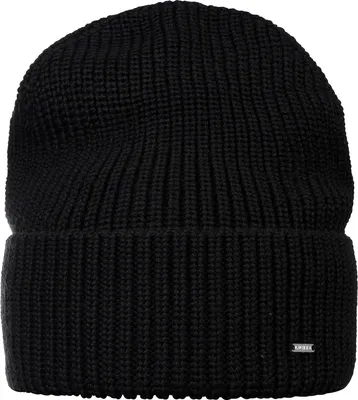 Produktbild von LUHTA Napiala Strickmütze aus Materialmix mit Merinowollanteil, uni, mit breitem Umschlag