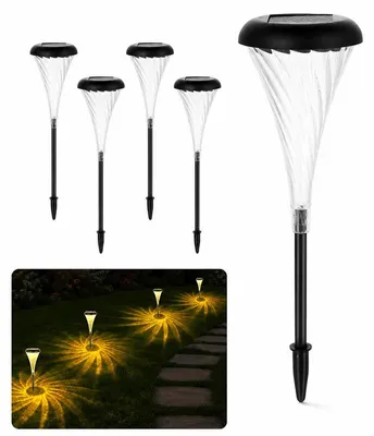 Produktbild von Solar Gartenleuchten 4er Set, LED Solar Außenleuchten mit RGB Farbwechsel und Warmweiß Licht, IP65 wasserdicht, für Garten, Terrasse und Weg