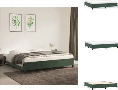 Produktbild von vidaXL Bettgestell Dunkelgrün 200x200 cm Samt -  Betten & Bettgestelle
