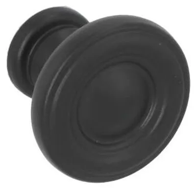 Zdjęcie produktu dla Klamka meblowa wykonana z zamaku. Średnica 25 mm. Wykończenie: matowy, czarny lakier