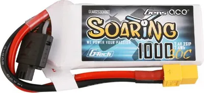 Image de Gens Ace G-Tech Soaring 1000Mah 7.4V 30C 2S1P Xt60 Battery