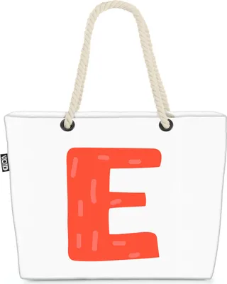 Produktbild von VOID E Alphabet Buchstabe Namen Strandtasche Shopper 58x38x16cm 23L XXL Einkaufstasche Tasche Reisetasche Beach Bag