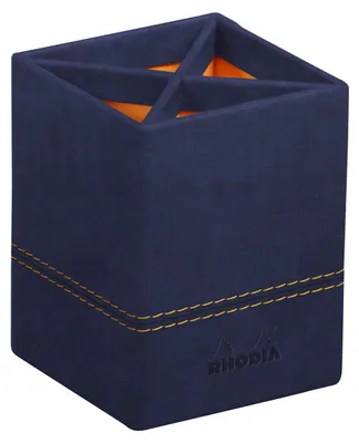 Image de RHODIA Pot à crayons en similicuir bleu nuit