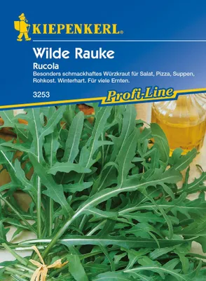 Produktbild von Rucula Wilde Rauke, schmackhaftes Würzkraut für Salat Pizza Suppen und Rohkost, Winterhart für viele Ernten