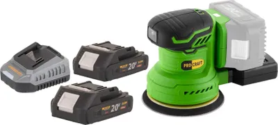 Produktbild von Procraft PX20BLbb Akku Exzenterschleifer 20 V 125 mm Brushless + 2x Akku 2,0 Ah + Ladegerät