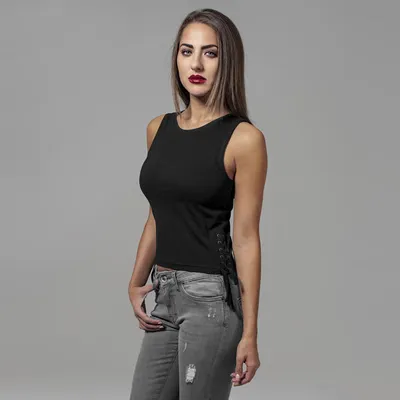Immagine prodotto di Dámské tílko Urban Classics Donna Top in pizzo nero - XS