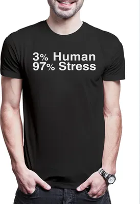 Produktbild von Urban Backwoods 3% Human 97% Stress, Herren T-Shirt, Farbe: Schwarz, Größe: 5XL