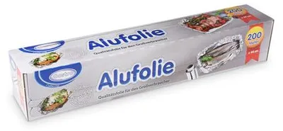 Produktbild von 1x Alufolie in praktischer Spenderbox mit Abreiss-Schiene 44 cm x 200 m 11 my
