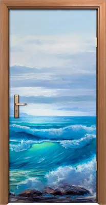 Produktbild von Türposter 90x200 cm Türaufkleber Türtapete Türfolie Klebefolie Sonnenuntergang auf dem Meeres Gemälde