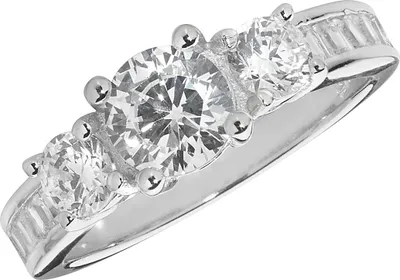 Produktbild von Stylischer 925 Sterling Silber Trilogie Damen - Ring mit Zirkonia, 55 (17.5); TRS22311RSO