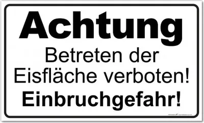 Produktbild von Warnschild - Betreten der Eisfläche verboten - Gr. ca. 50 x 30cm - 308765