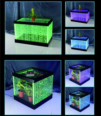 Image de Table basse Design Eau Colonnes Eau Tables Canapé LED Lumineux Nouveau