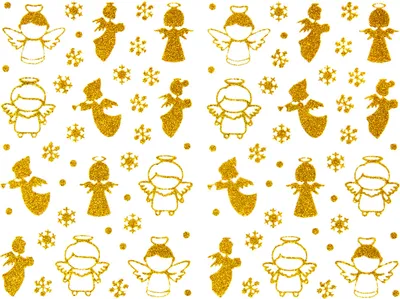 Produktbild von Oblique Unique 84 Weihnachts Sticker Glitzernd Aufkleber für Weihnachten Xmas Geschenk Deko - Engel gold