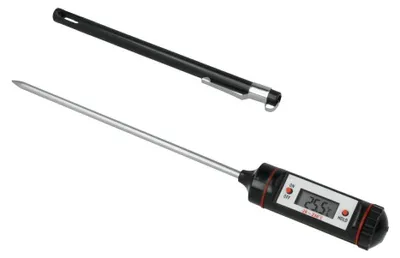 Digitale Bratenthermometer, Edelstahl, LCD, 20 cm, schwarz