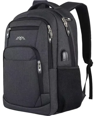 Immagine prodotto di Zaino da scuola da uomo, zaino per ragazzi e adolescenti, zaino per laptop, zaino per la scuola, zaino da giorno per laptop da 17,3 pollici, colore antracite