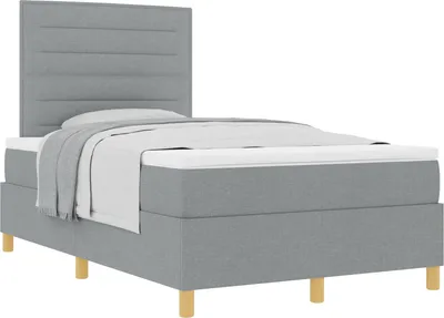 Obrázek produktu pro Postel s boxspringem s matrací Světle šedá 120 x 200 cm textil