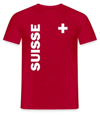 Produktbild von Spreadshirt Suisse Schweiz Landesflagge Trikot Männer T-Shirt, L, Rot