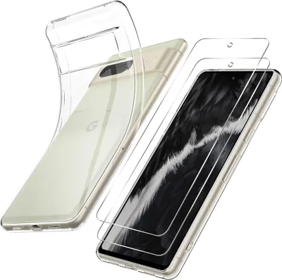 Immagine prodotto di 2X Custodia In Vetro Per Google Pixel 7 Trasparente In Silicone Ultra Sottile