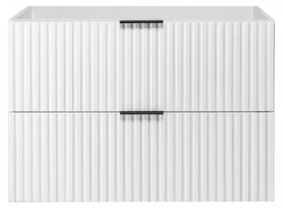 Zdjęcie produktu dla Szafka Łazienkowa Wisząca Pod Umywalkę 80X46 Cm Flisan Biała Ryflowana