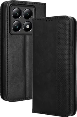 Produktbild von Xiaomi 14T Pro Hülle - Coverup Vintage Style Klapphülle - Schwarz