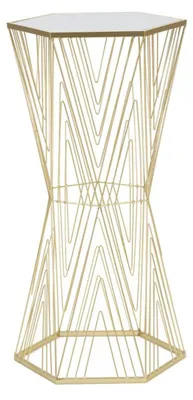 Produktbild von Schminktisch Sharon in Grau und Gold mit Hocker 120 cm — 2-teiliges Set