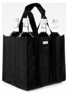 Produktbild von Faltbare Flaschentasche mit 6 Fächern für Flaschen bis 1,5 Liter - Flaschenhalter für Pfandflaschen und Einkaufstasche 27 x 18 x 23 cm