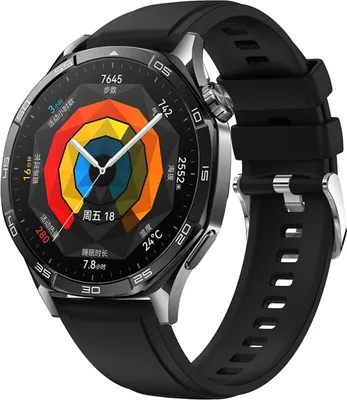 Immagine prodotto di Per Huawei Watch GT 5 46mm Design 18mm Sport Silicone Smart Watch Strap Nero