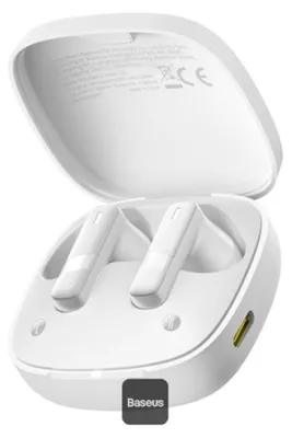 Image de Écouteurs sans fil Baseus A00069700223-00, Bluetooth 5.3, IPX5, blanc