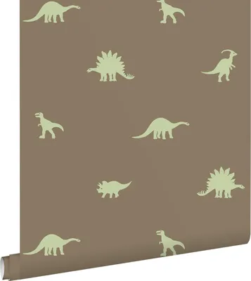 Immagine prodotto di ESTAhome carta da parati dinosauri marrone e verde 50 x 900 cm