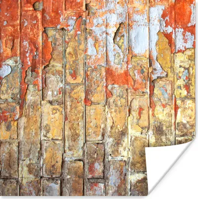 Produktbild von MuchoWow® Poster Wand - Farbe - Backstein 50x50 cm - Wohnzimmerdekoration