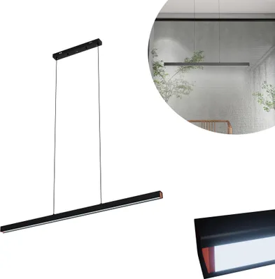 Obrázek produktu pro UISEBRT 120cm LED závěsné světlo 48W studená bílá, výškově nastavitelné, lineární design, závěsné světlo do obývacího pokoje, jídelny, kuchyně, kanceláře