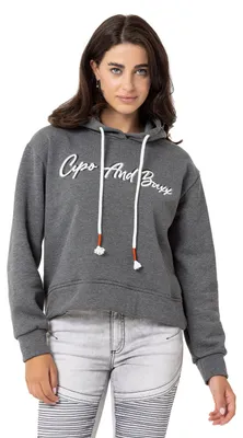 Produktbild von WL351 Damen Kapuzensweatshirt mit trendiger Strass-Markenstickerei