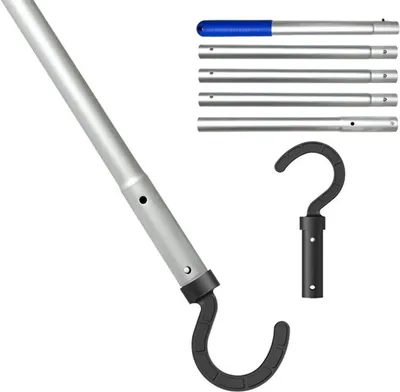 Verstellbarer Teleskopstiel mit Haken für Robotersauger, ideal für die Wartung und Reinigung von Schwimmbädern, Länge 35cm