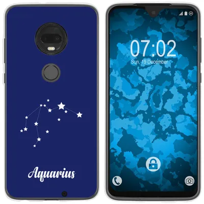 Produktbild von PhoneNatic Case kompatibel mit Motorola Moto G7 Silikon-Hülle SternzeichenAquarius M10