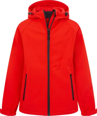 Produktbild von Mivaro Kinder Softshelljacke mit Kapuze in Rot - wasserdicht & winddicht, atmungsaktive Übergangsjacke, Größen 110/116 bis 158/166