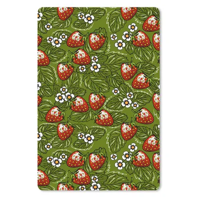 Produktbild von MuchoWow® Mauspad Mousepad Blumen - Erdbeere - Blätter - Vegan - Muster 18x27 cm - Mousepads - Maus Mat - Pad - Mausunterlage