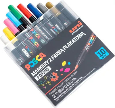 Immagine prodotto di Markery POSCA UNI PCF-350 - 10 kolorów, pędzelek