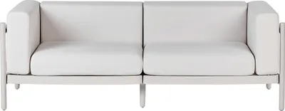 Zdjęcie produktu dla BELIANI Sofa ogrodowa 2-osobowa jasnobeżowe poduszki syntetyczna rama krzesła na taras nowoczesny styl