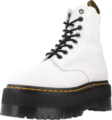 Produktbild von Dr Martens 1460 Pascal Max Frauen Schnürung Leder Plattform Stiefel Weiß – 6,5 UK - 40 EU - 8,5 US / Weiß