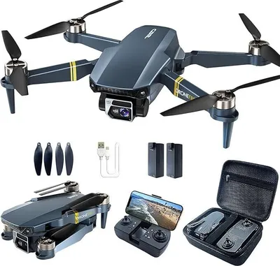 Produktbild von Bürstenlos Super Ausdauer Faltbare Quadcopter Drohne für Anfänger– 40+ Minuten Flugzeit, Wi-Fi FPV Drohne mit 120°Weitwinkel 4K HD Kamera(2 Batterien)