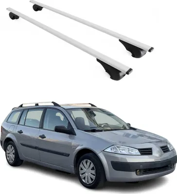 Zdjęcie produktu dla Poprzeczne relingi dachowe do Renault Megane 2003–2009, kolor srebrny
