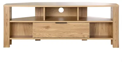 Image de CALICOSY - Meuble TV d'Angle 1 TiroirReproduction Chêne - L120 cm