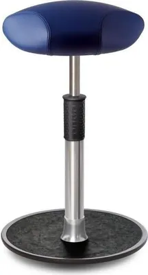 Produktbild von Sitz- Stehhocker Free Tall Triangel Boxmark Leder blau chrom /schwarz.