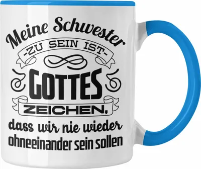 Produktbild von Trendation - Beste Schwester Tasse mit Spruch Geschenkidee Geburtstag Schwester von Schwester (Blau)