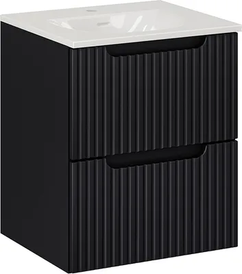 Produktbild von Waschtisch 50cm Riva mit 2 Schubladen, Schwarz