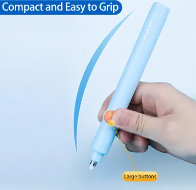 Image de tenwin Gomme à effacer électrique rechargeable avec 20pcs Recharges de gommeà bouton unique Cadeau de Noël Fournitures de papeterie pour l'école Étudiants Artistes Dessin Peinture Croquis Dessinateur