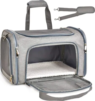 Produktbild von Katzentransportboxen, Hundetransportbox, Haustiertransportbox für kleine/mittelgroße Katzen, Hunde und Welpen (bis zu 6,8 kg)