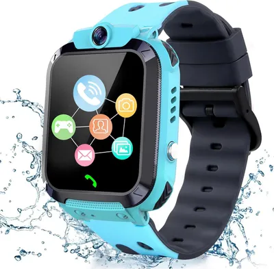 Produktbild von Puhiuyoi Kinder-Smartwatch mit GPS, Telefonfunktion, SOS-Notruf, Kamera, Spiele, IP68 wasserdicht, Schulmodus, Wecker