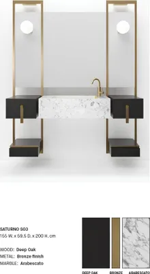 Produktbild von Schwarz Badezimmer Waschbecken Armaturen Badezimmer Möbel Italien Stil